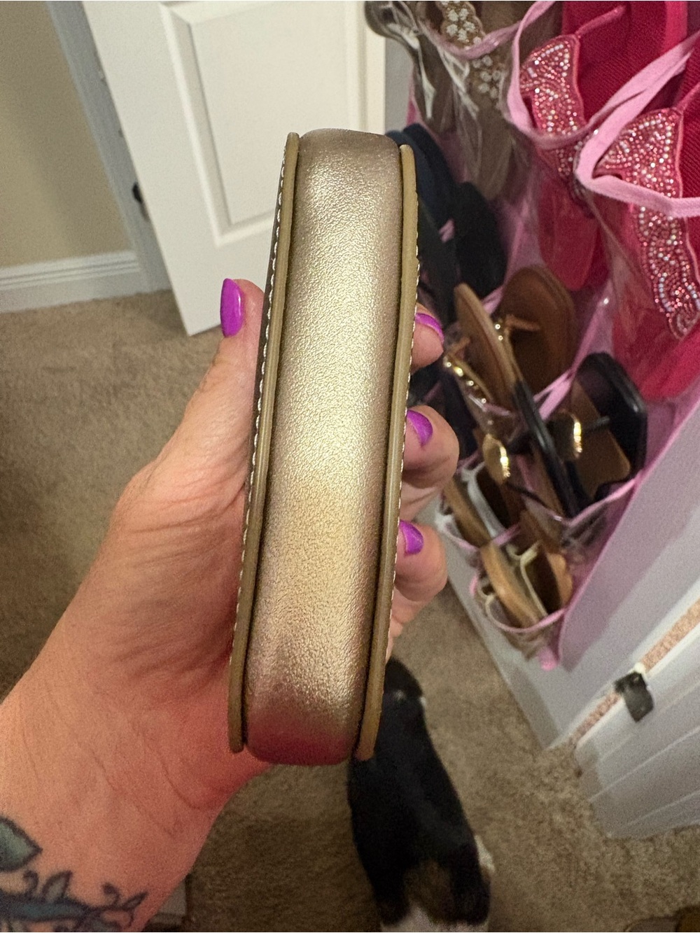 Coach Metallic Gold Zip Card Case - Picture 5 of 7